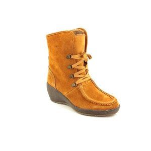 $100 iso Isotoner Vanessa Wedge Suede Brown Boots